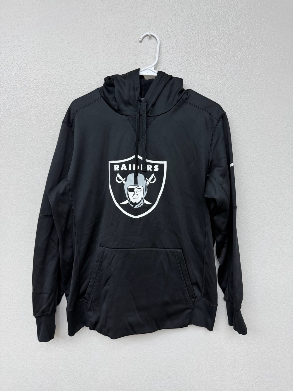 Nike Las Vegas Raiders Therma-FIT Logo Hoodie Sweatshirt Black Size M